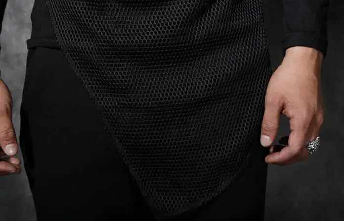 Мужская облегающая футболка из двух частей Базовая индивидуальная Сетчатая в