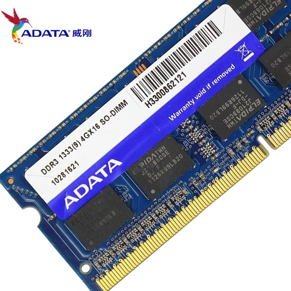 AData 4GB DDR3L 1333MHz PC3-10600 DDR3 1 35 V-1 5 V ноутбук RAM SO-DIMM 1333 10600 2G 204-PIN память ноутбука |