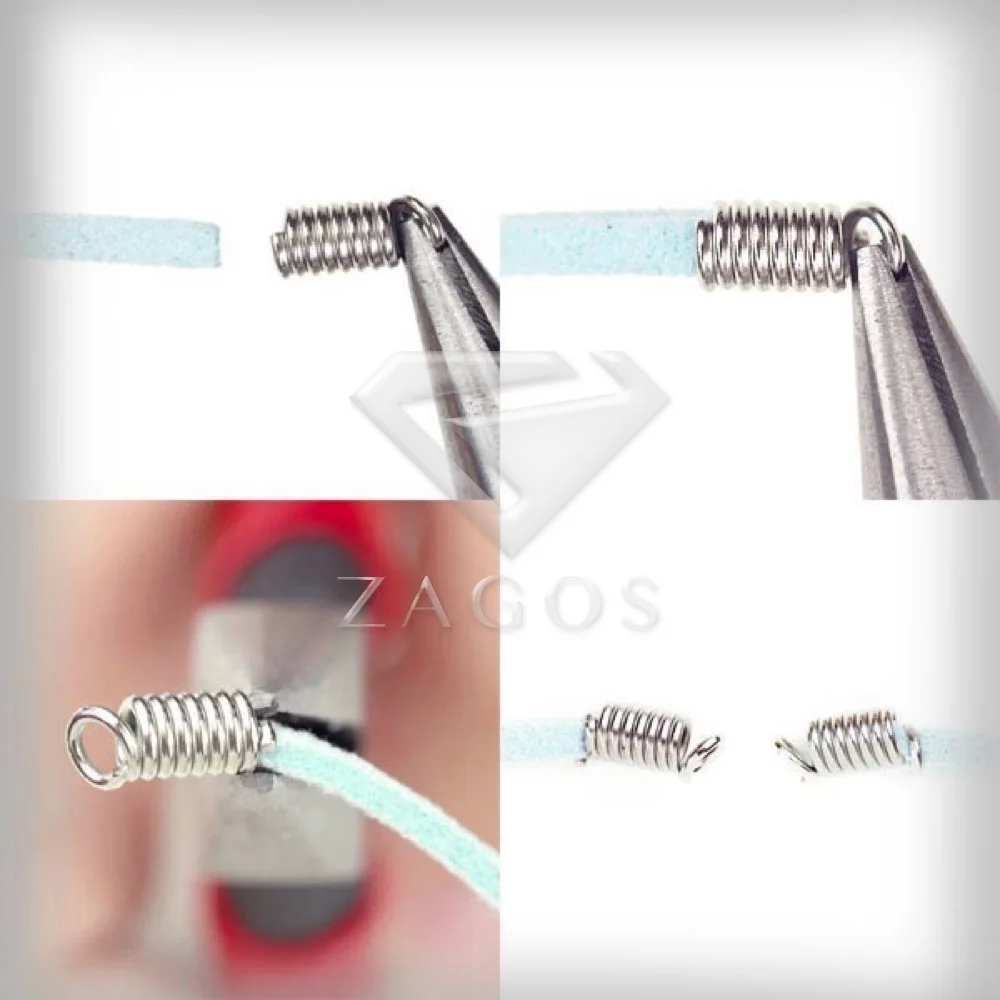 90 шт Никель Позолоченные разъемы шнур катушки Терминаторы 3 8x8 5 мм Ювелирные