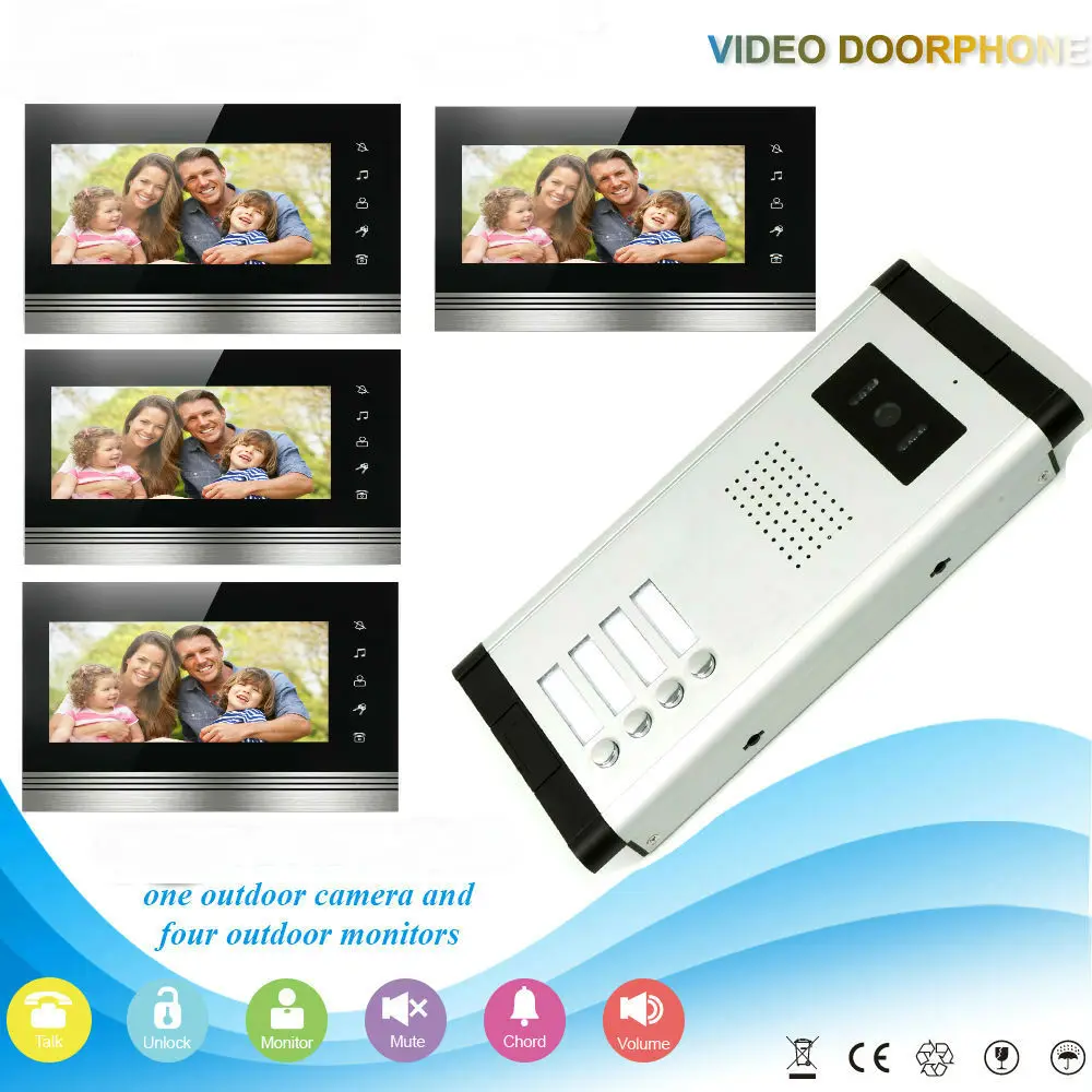 Проводной видеодомофон YobangSecurity 4-дюймовый монитор ИК-камера домофон дверной