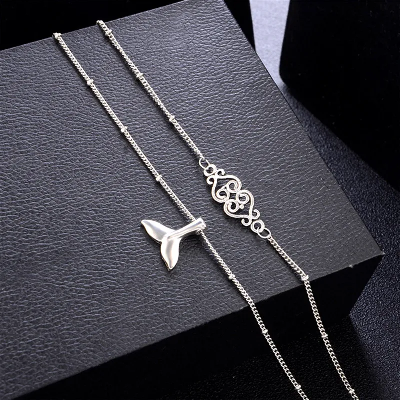 Retro Bohemian Silver Color Mermaid Fish Tail Anklets Women Carved Charm Barefoot Sandals Ankle Jewelry Mutlilayer Steampunk | Украшения и
