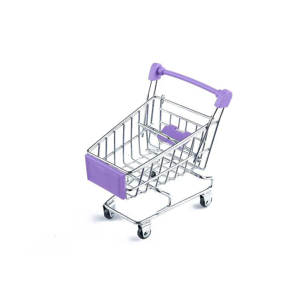 purple 1 шт. Экологичная мини-тележка для супермаркета, игрушечная Корзина для игр, детская коляска, игрушечная Тележка для покупок, детская игрушка - Цвет: purple