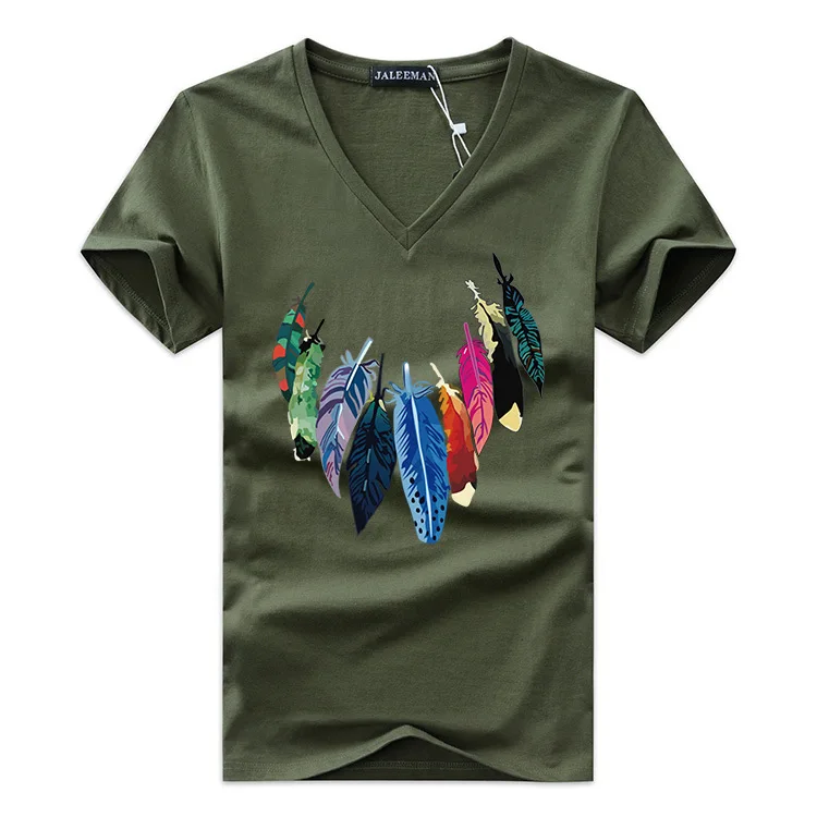 2019 Модная брендовая приталенная футболка с коротким рукавом Мужская принтом