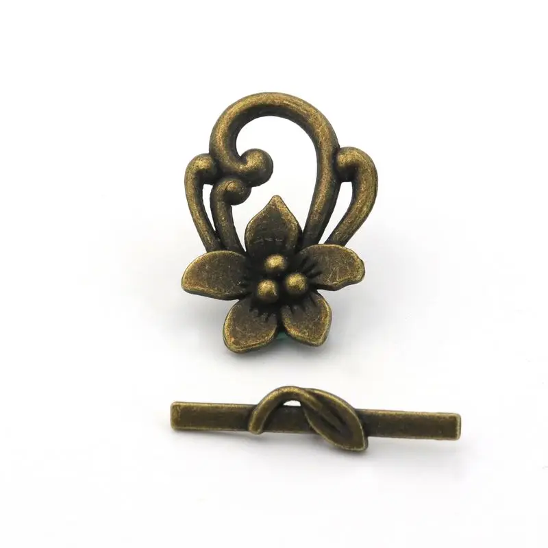 Antique Bronze 10 комплектов Mix Цвет большой цветок лист OT застежка конца бусины для изготовления ювелирных изделий браслет Цепочки и ожерелья Diy аксессуары оптовые поставки - Цвет: Antique Bronze