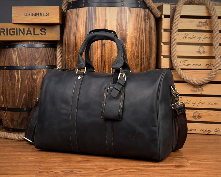 Винтажная багажная сумка, мужские дорожные сумки, bolsa de viagem grande de couro masculina crazy horse, натуральная кожа, мужская сумка для путешествий