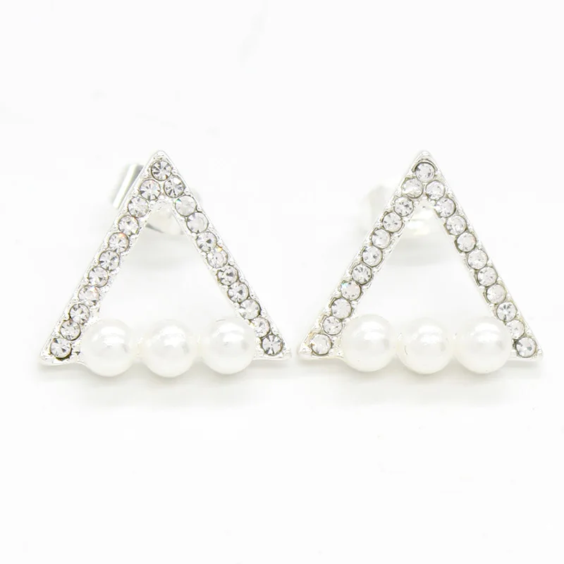 Женские Треугольные Серьги-гвоздики модные серьги с кристаллами злые глаза и