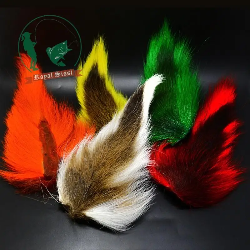 5 цветов большие северные bucktail длинные пряди окрашенные bucktail Волосы мухобойка материал для длинных стримеров, обманщиков, клоузеров, джигов