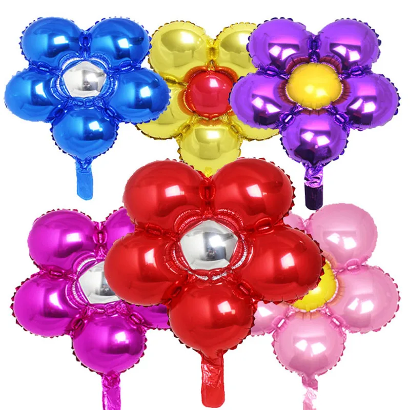Новые цветочные воздушные шары из алюминиевой фольги прекрасные пять дисков