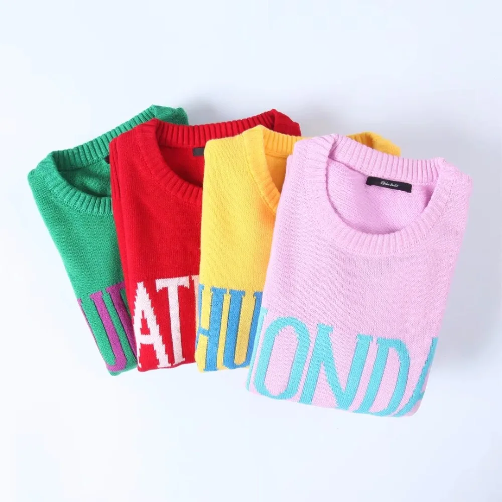 Женский свитер с вышивкой и надписью понедельника по воскресенье 7 цветов