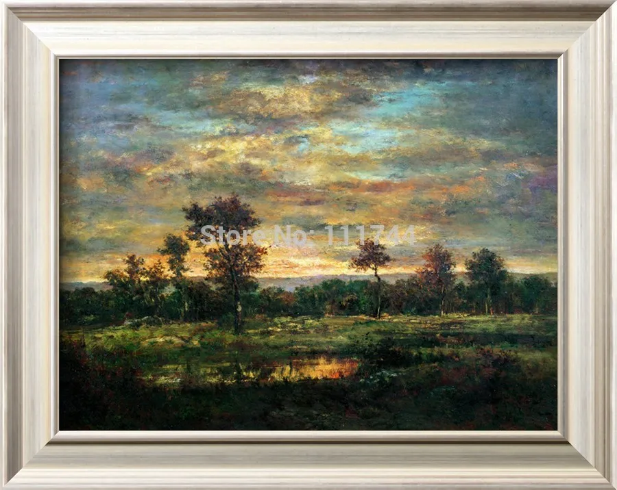 Художественные картины маслом на холсте пруд краю дерева Теодор Руссо домашний