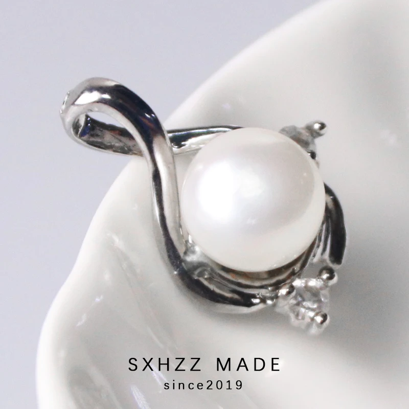 SXHZZ простой подлинный пресноводный жемчуг кулон с серебром для женщин микро