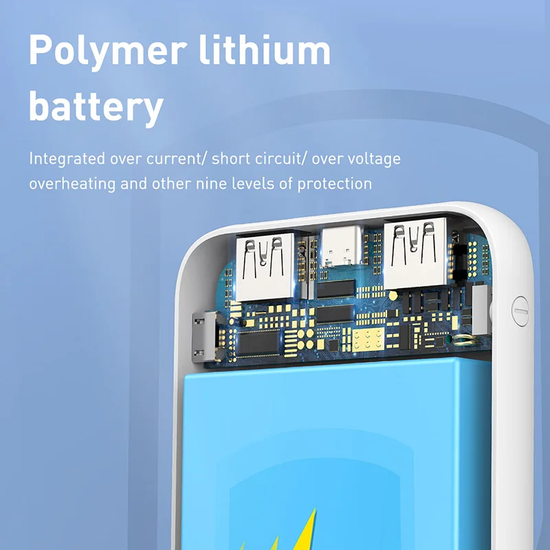 Baseus power Bank 10000 мАч Быстрая зарядка Внешняя батарея зарядное устройство USB bank