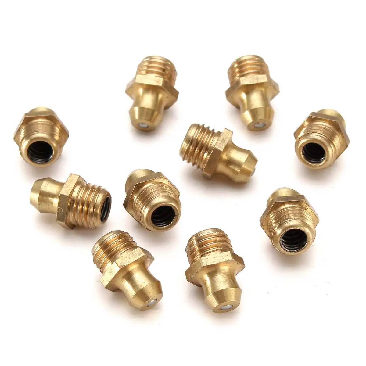 M6/M8/M10/M12 10 шт. резьба латунная прямая пресс-масленка для мотоцикла автомобиль прямой/45 градусов/90 градусов