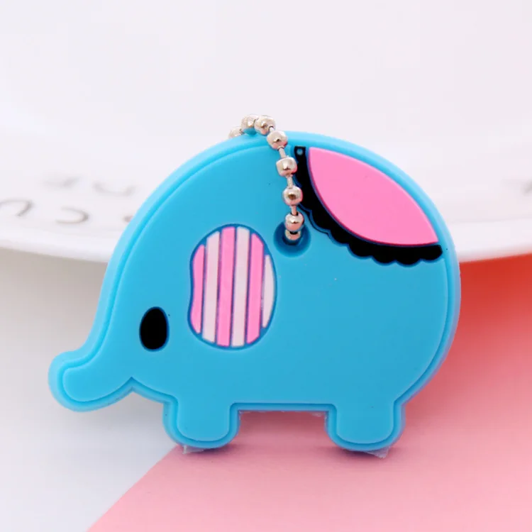 Blue Elephant 4 шт мультяшный аниме милый чехол для ключей кошелек с цепочкой силиконовый чехол для ключей милый защитный крючок на кошелек - Цвет: Blue Elephant