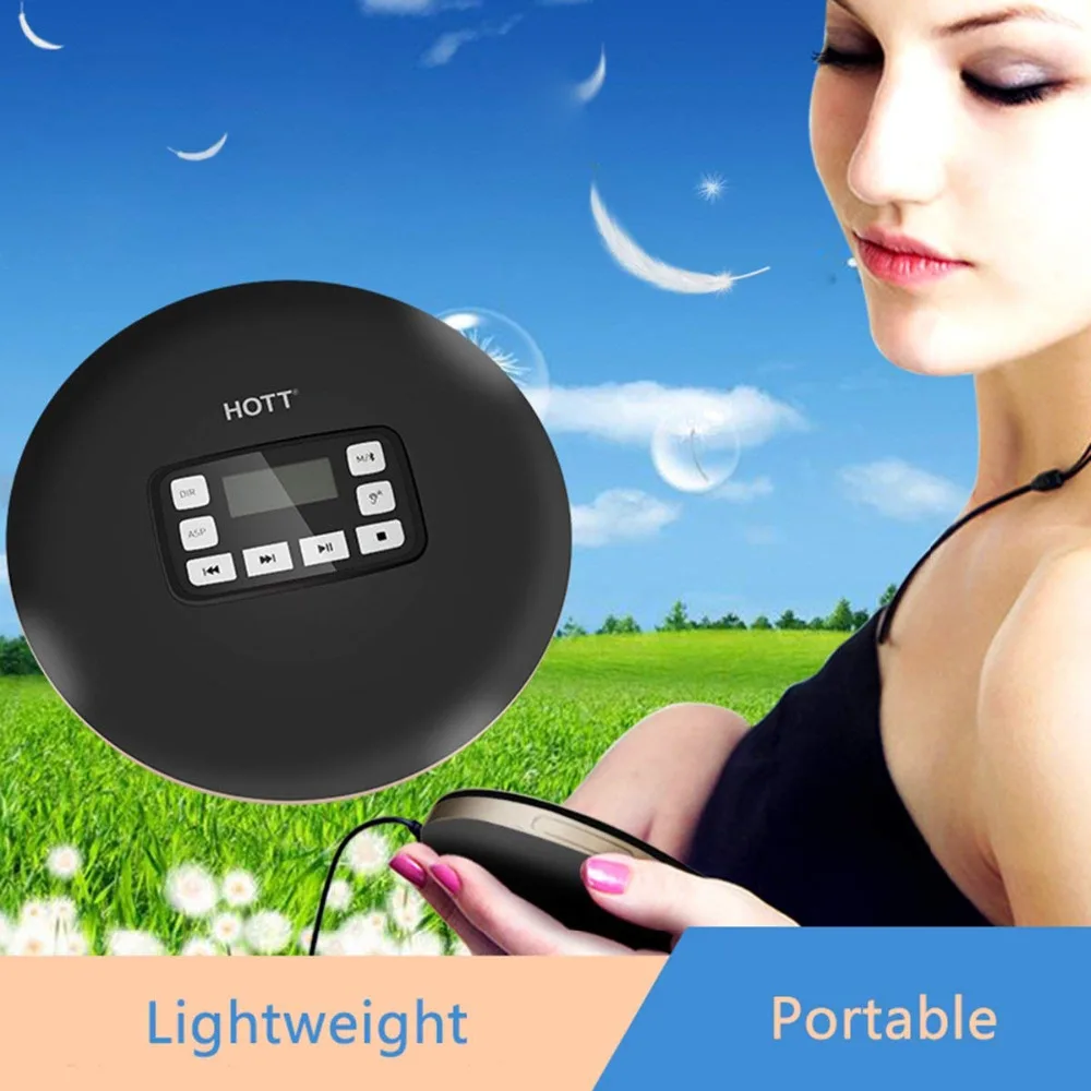 Bluetooth Portable CD Player Small Walkman with LED Display Anti-Skip/Shockproof Personal Compact Disc Music | Электроника