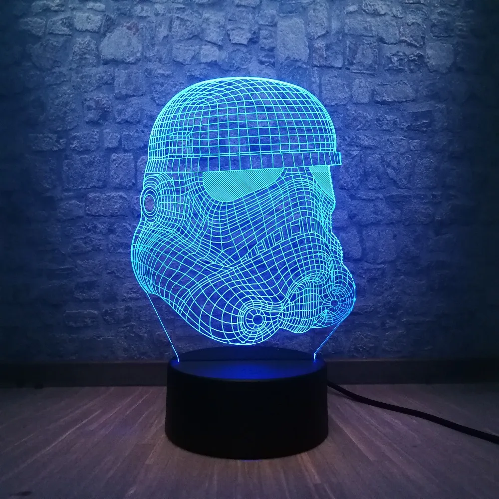 Новинка, Звездные войны, 3D ночник, лампа, имперский штурмовик, 7 цветов, сменный, спальня, ночник для сна, светодиодный светильник, домашний декор, подарок для мальчика