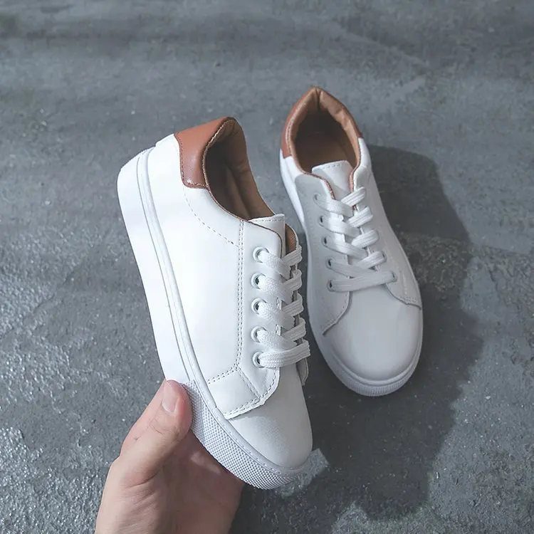 Весна 2018 новый шаблон основы Джокер небольшой белые женские туфли Большие