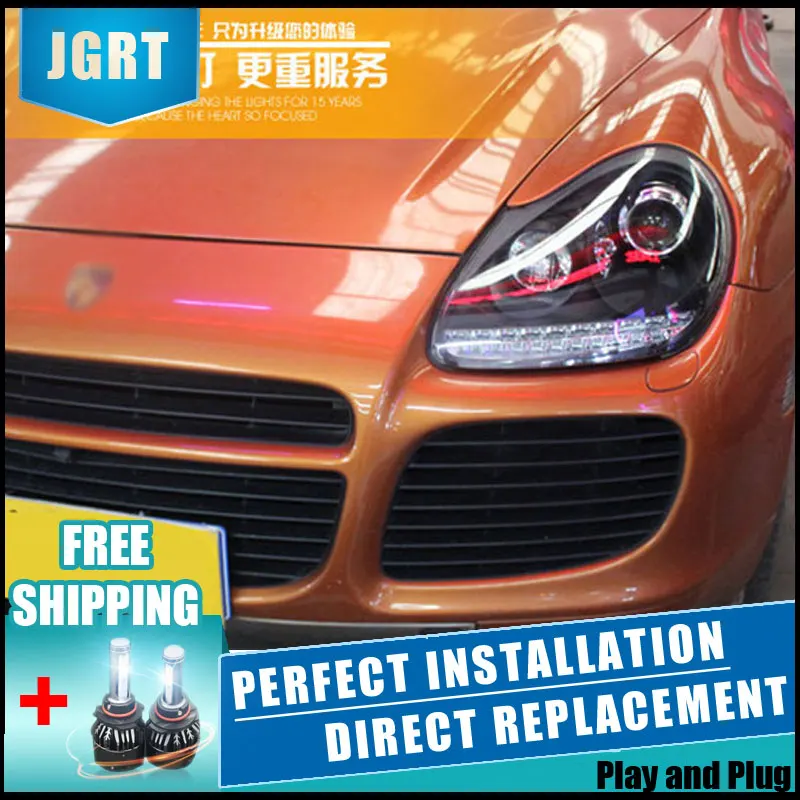 2 шт. светодиодный фары для Porsche Cayenne 2004 2006 Автомобильный свет двойной ксеноновые