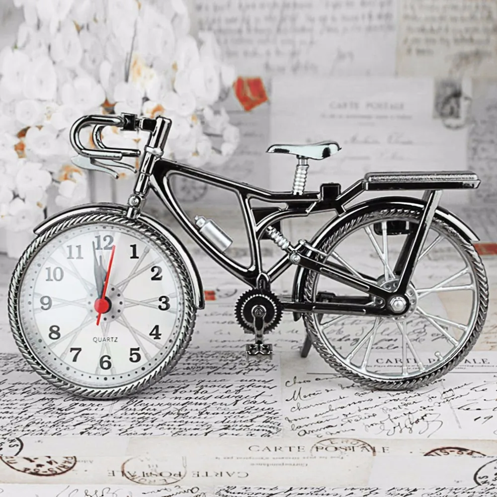 1Pc ABS Retro Bicycle Alarm Clock Cool Style Clock Fashion Personality Needle Clock NZ-035 Popular 22*6*13cm