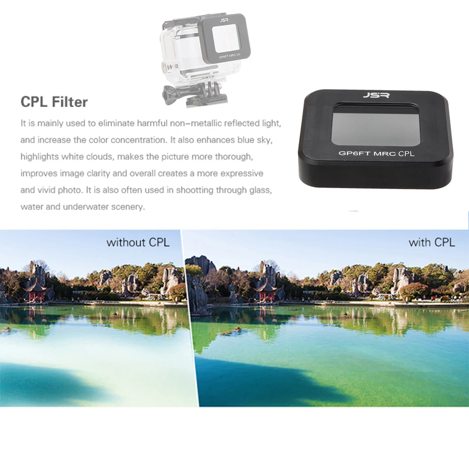 Фильтр для камеры для дайвинга UV/CPL/Red/Yellow/Magenta, водонепроницаемый чехол для GoPro Hero 5 6 7, аксессуары для экшн-камеры