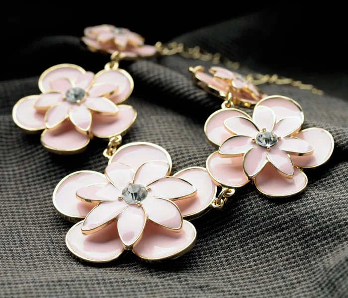 Ожерелье женское однотонное с цветами в стиле Харадзюку|Ожерелья подвеской| |