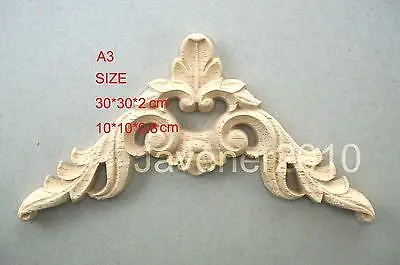 A3 10x10x0.8cm дерево резной угловой Декор аппликация Неокрашенная рамка дверь