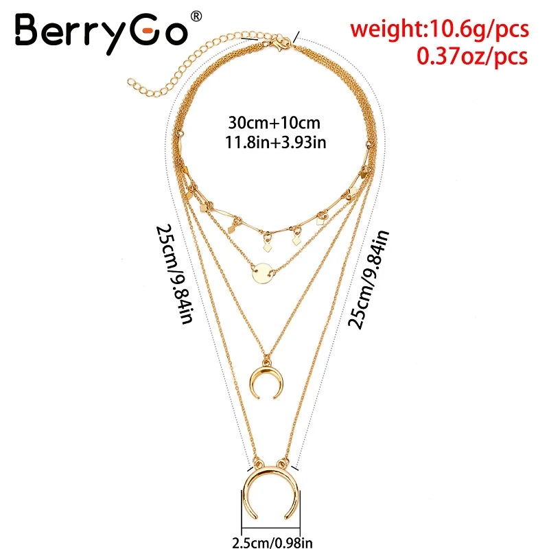 BerryGo Moon Сексуальная Многослойная Подвеска Аксессуары для женщин блесток