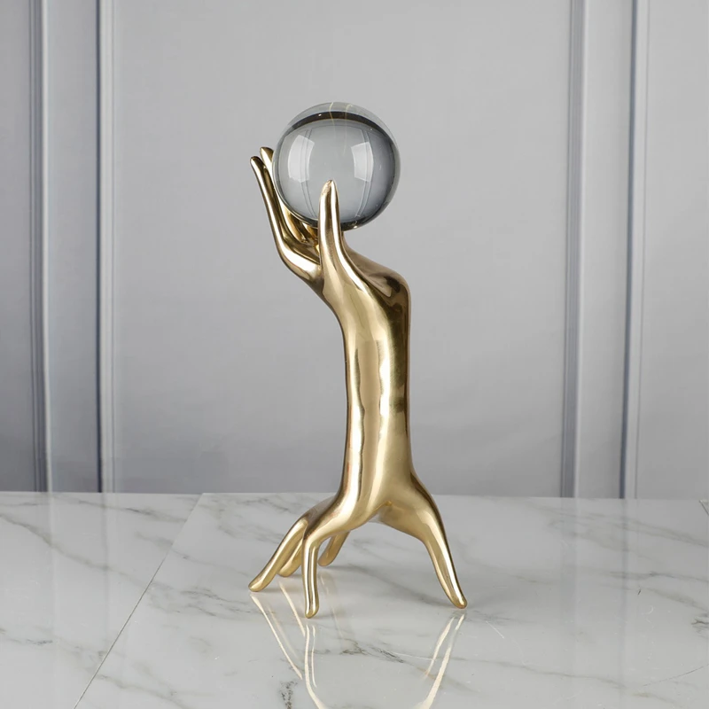 Pandora's Hand Modern Ornaments Home Decor Creative Table Piece Brass Handicraft Statue