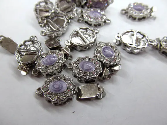 high quality 50pcs 10-12mm Metal cubic zirconia Clasp brass flower clasp round square | Украшения и аксессуары