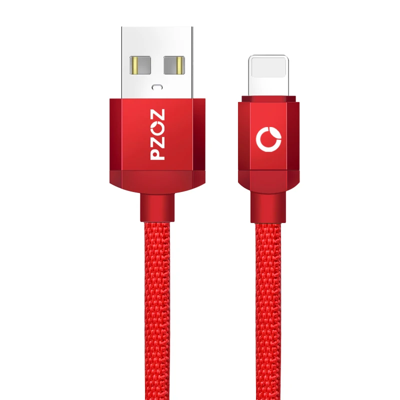 PZOZ USB кабель для быстрой зарядки для iphone Xs Max Xr X 8 7 6 6s plus 5 s 5S 5c SE ipad кабель для передачи данных кабели для мобильных телефонов - Цвет: Red
