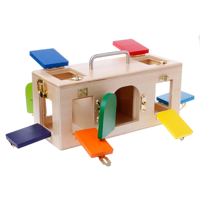 

Разноцветная коробка Монтессори с замком, детские образовательные дошкольные обучающие игрушки