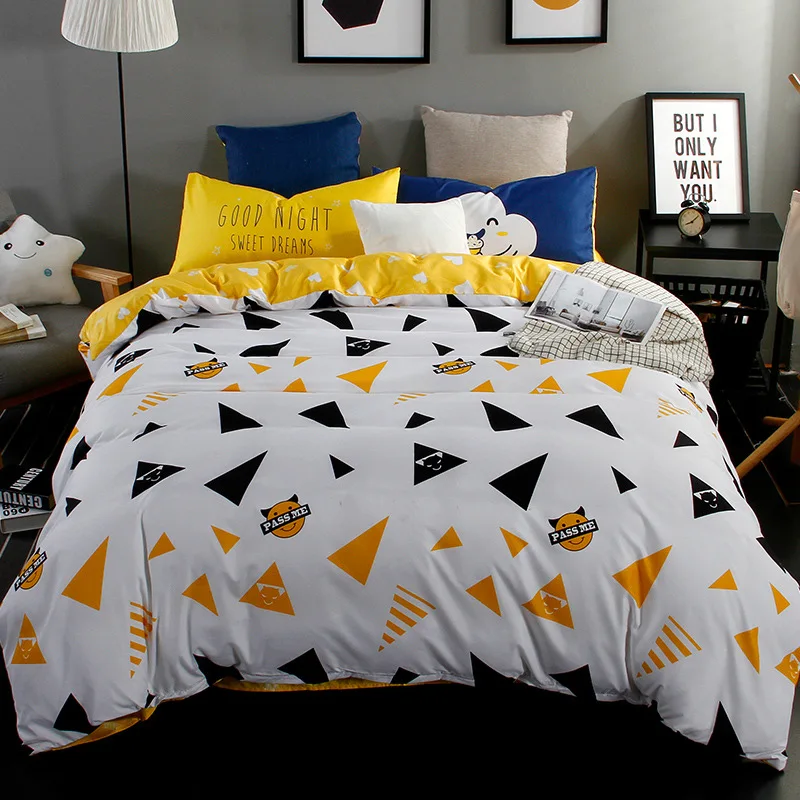 Creative Fruit Pattern 3/4 pcs Bedding Set Kids Bedlinen 1.5m 1.8m 2.0m Flat Sheet Bed Linens Queen Twin Double Size Duvet Cover | Дом и сад