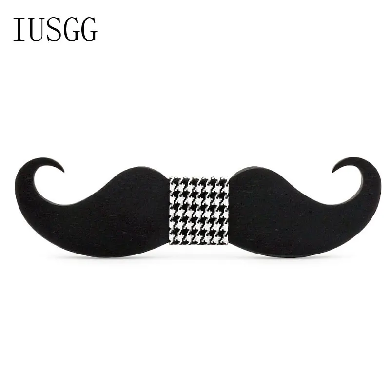 

Novetly Neckties Handmade Mustache Wooden Bow Tie Mens Gravatas Party Tie Chic England Style Fashion Beard Shape Bowtie