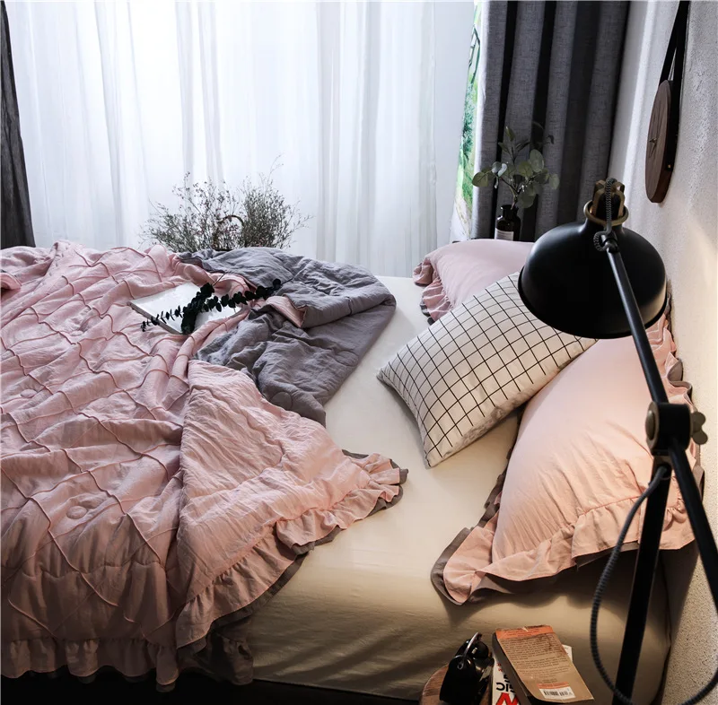 FAMIFUN Новое однотонное тонкое летнее одеяло мягкие одеяла покрывало для кровати