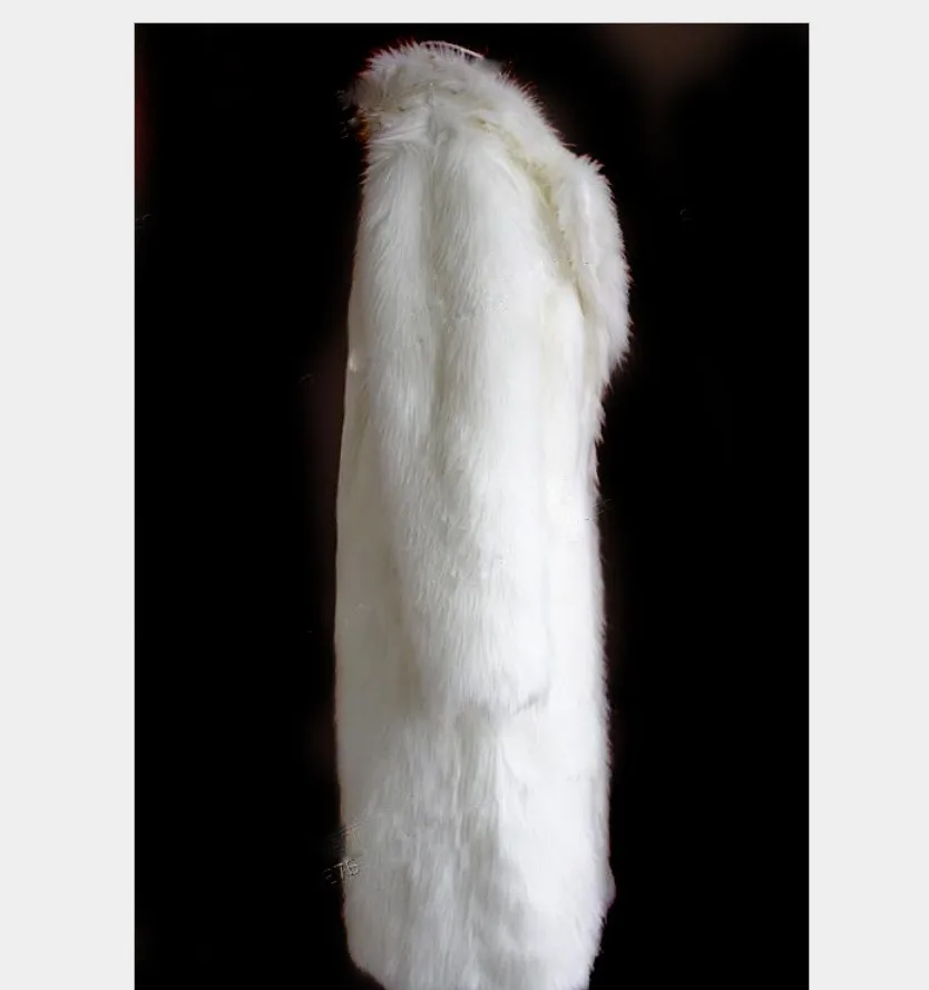 

Fashion Women Fur Coat Windbreaker White Black Imitation Faux For Fur Long Coat Winter V-collar Ladies Fur Jacket Women