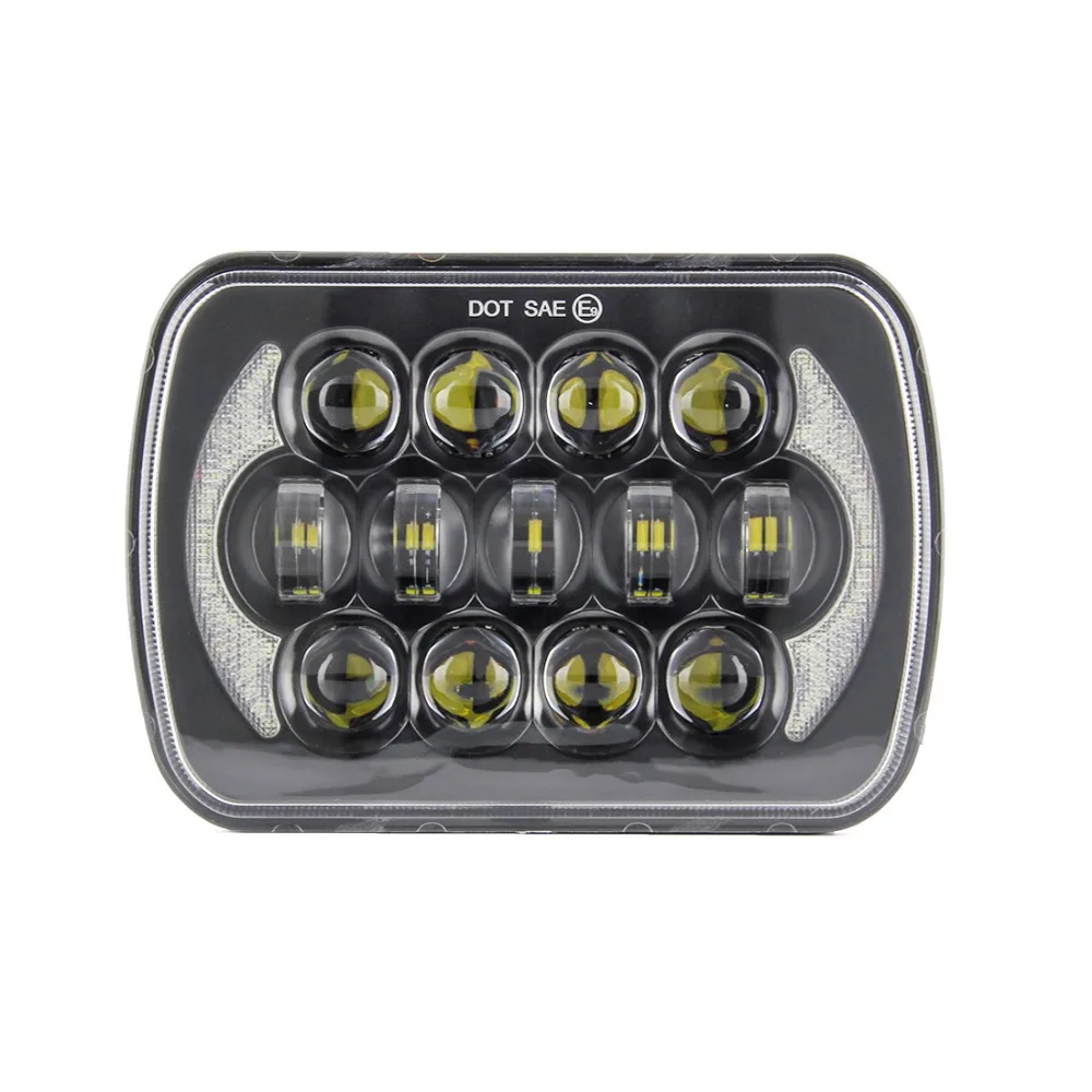

5" x 7" 7x6 Inch LED Headlight H4 Square Motorcycle H6054 H5054 H6054LL 69822 6052 6053 for J eep Cherokee XJ Truck 4X4Offroad