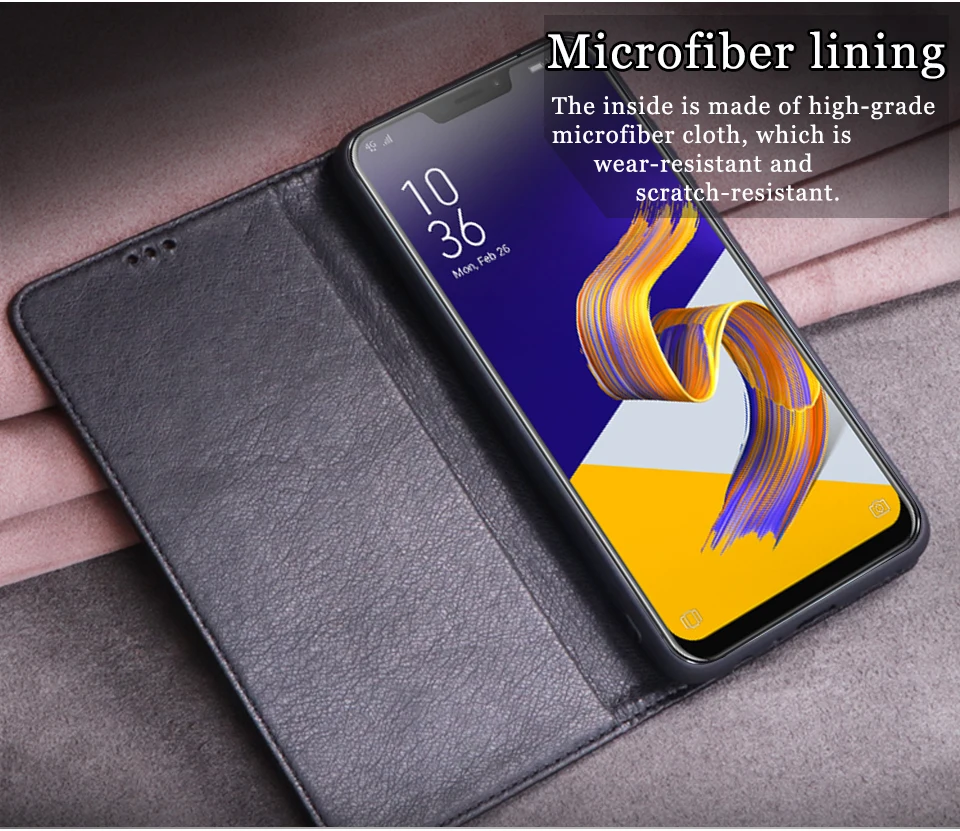 Роскошный кожаный чехол-книжка RYKKZ для ASUS ZenFone 5Z, чехол-подставка для мобильного телефона ASUS ZenFone 5 5Z ZS620KL, кожаный чехол для телефона