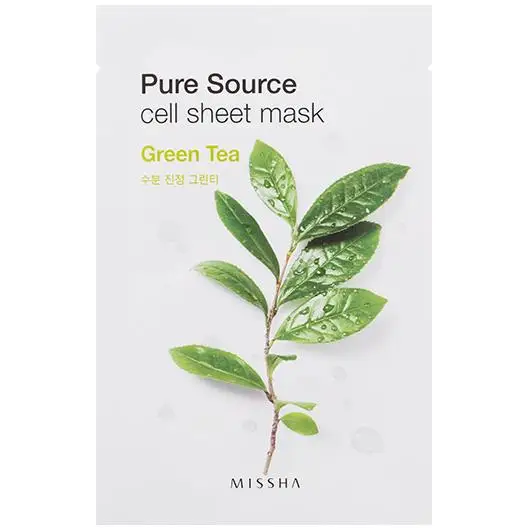 Green tea 1pcs 100 маска для лица из Кореи, маска для ухода за кожей, увлажняющая отбеливающая маска для лица MISSHA, 1 шт - Цвет: Green tea 1pcs