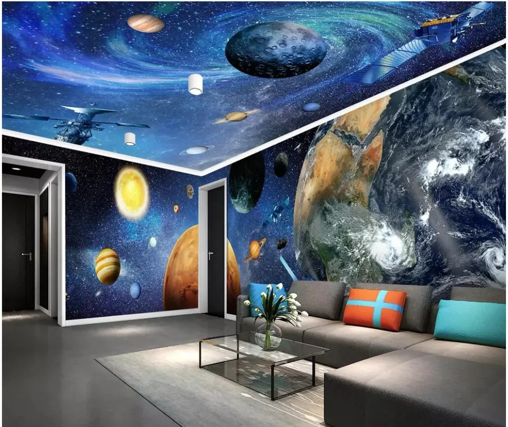 3d обои на заказ фотообои Вселенная Галактика земля planetstarry небо полный дом