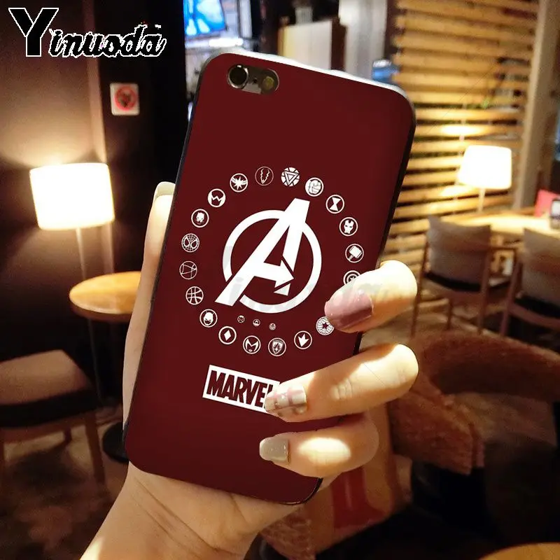 Yinuoda The Marvel Avengers Infinity War black silicone soft tpu cover Phone Case for iphone X XS MAX 8 7plus 5S SE 6s XR Cover | Мобильные