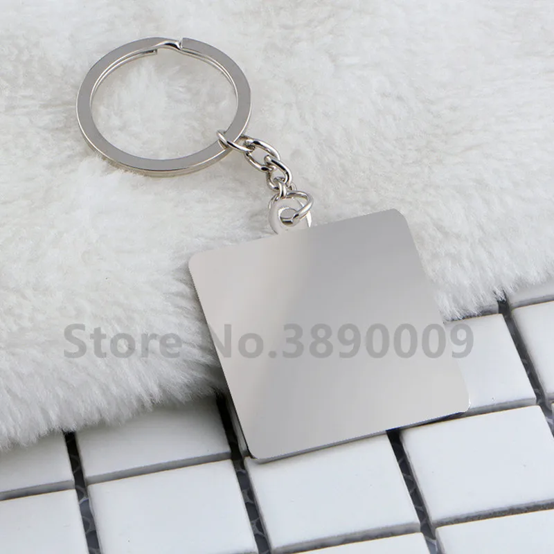 

30 pcs New creative F letter square alloy key chain zinc alloy metal key ring face baok anime key ring LOGO custom key chain