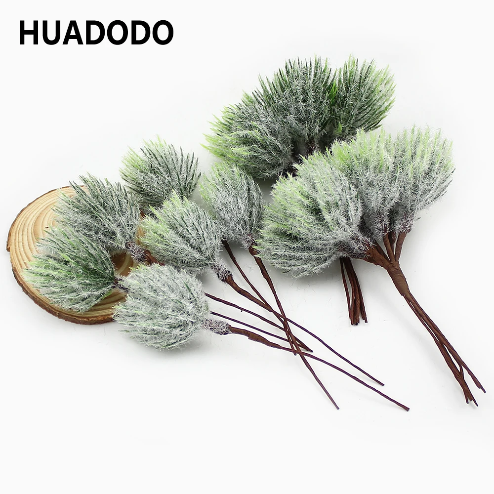 HUADODO 6 шт Мини Искусственные сосновые иголки золотого и серебряного цветов