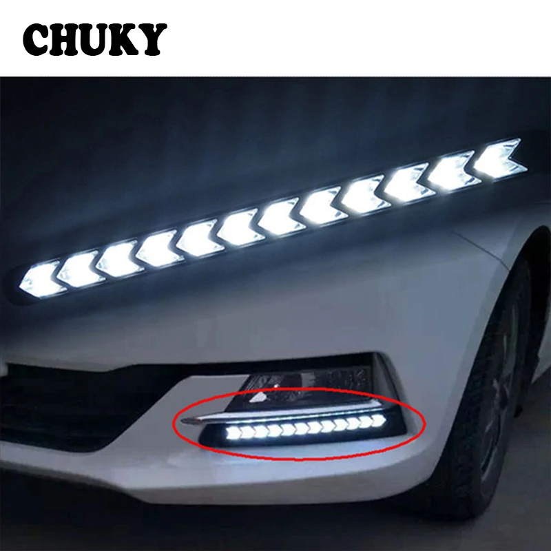 CHUKY 1 комплект светодиодный льные светодиодные DRL Противотуманные фары сигнал