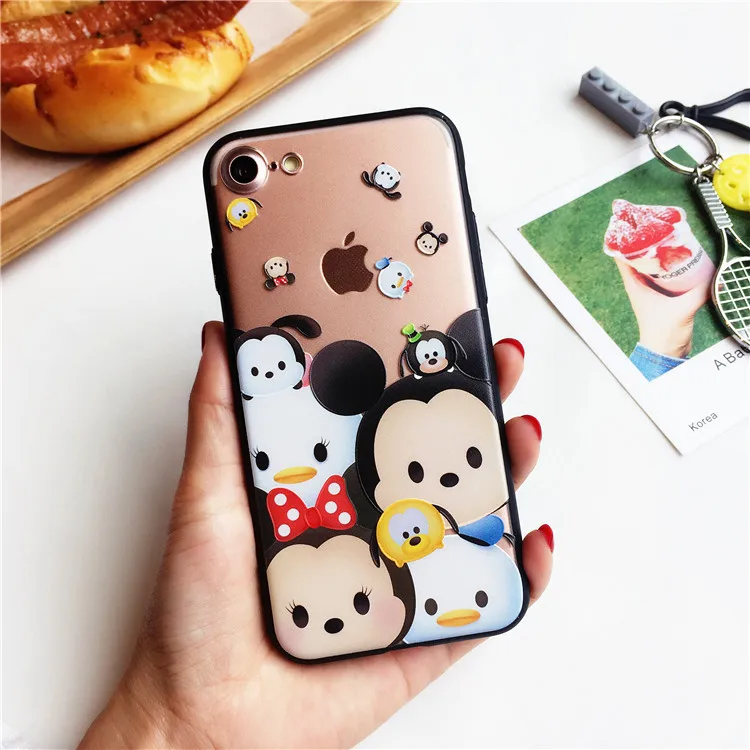 Телефон Чехол Для iphone 6 s плюс splus 7 Покрытие кнопка Мультфильм Pattern ТПУ + PC Combo
