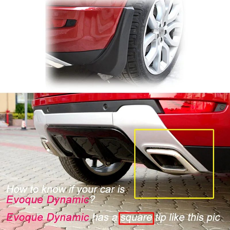 Car Accessories For RANGE ROVER EVOQUE 2012-2018 DYNAMIC MUDFLAPS MUD FLAP SPLASH GUARD MUDGUARDS FRONT REAR FENDER ACCESSOIRES |