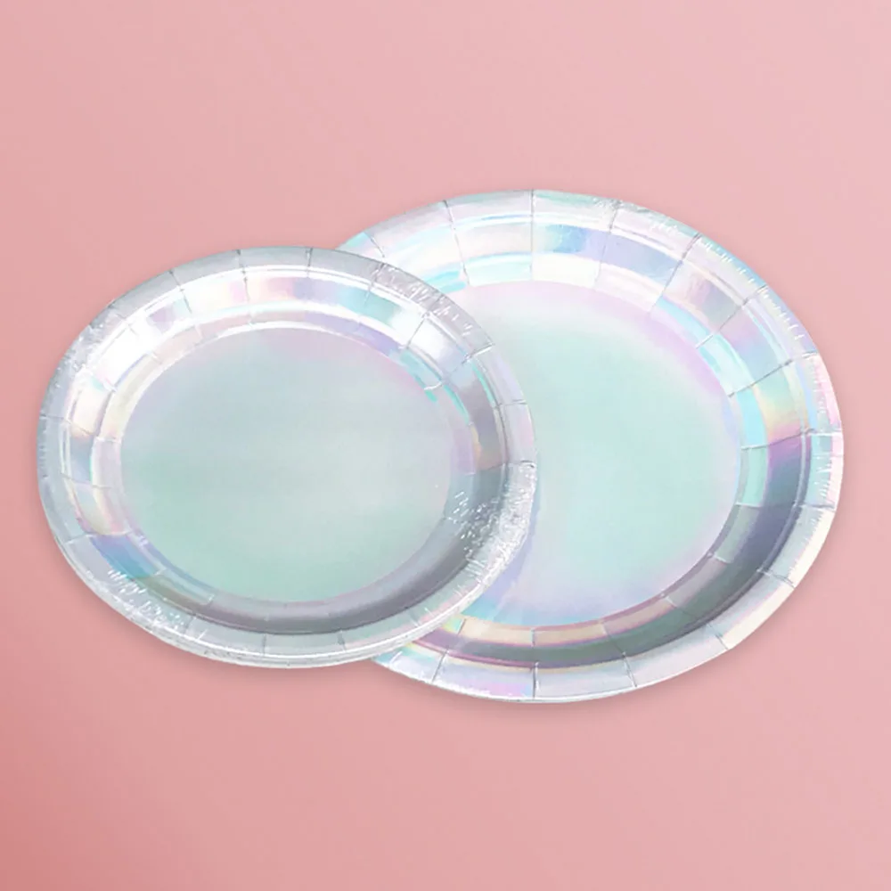 Радужная Переливающаяся одноразовая посуда с радужным градиентом|Одноразовая