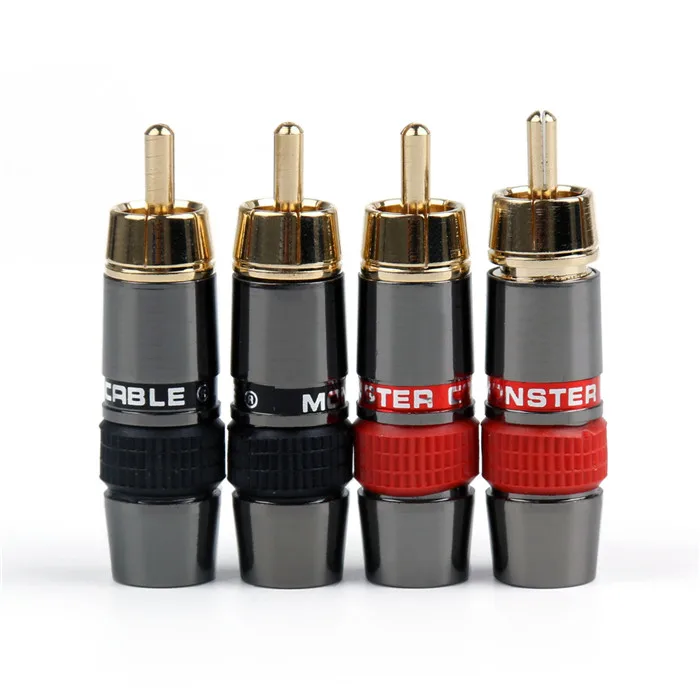 4PCS Areyourshop высококачественный RCA 8 мм штекер кабеля медные золотистые Коннекторы - Цвет: 4PCS