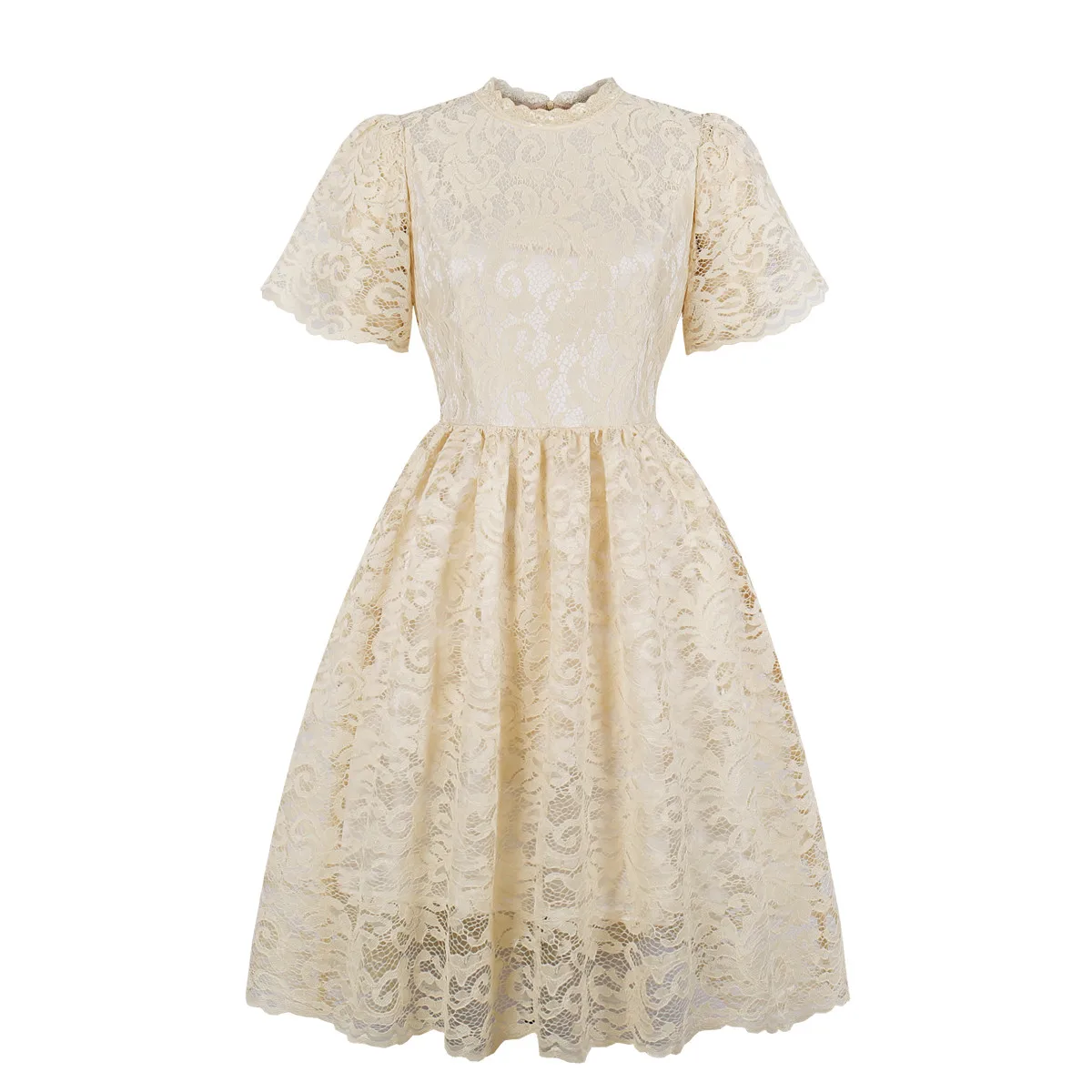 Женское винтажное кружевное коктейльное платье принцессы с цветочным узором и О