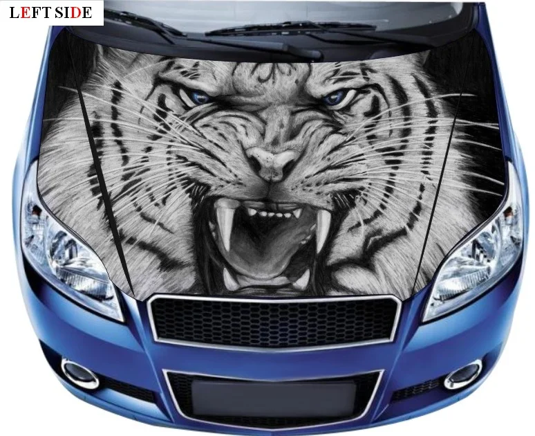3d стикер для автомобиля с левой стороны, креативные Чехлы для автомобиля, Наклейки на капот, наклейка, Гоночный Камуфляж, виниловая пленка, наклейка, краска
