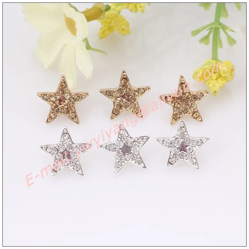 Блестящая форма пентаграммы Кристальные Стразы металлические пуговицы для